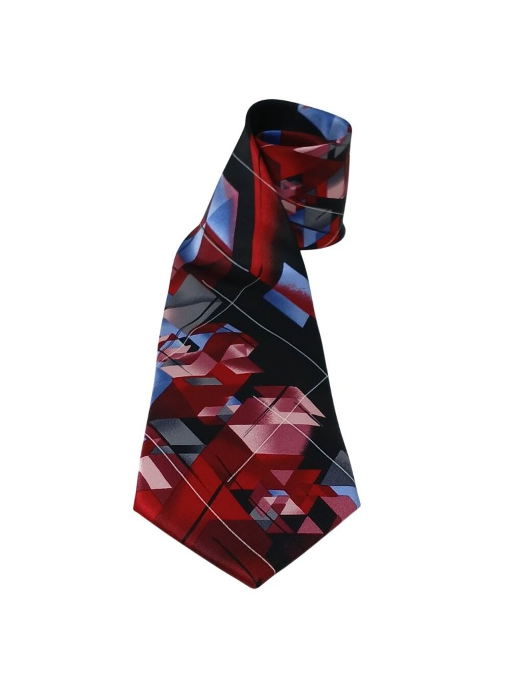 Garcia Silk Tie Lady With Argyle Socks Collection 62 Geometric Red Blue  #D-35
